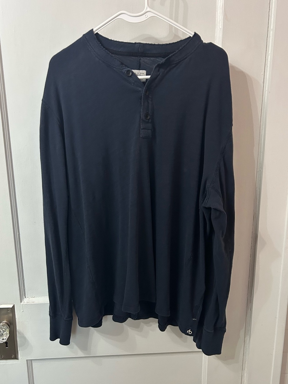 rag & bone Navy Long-Sleeve Henley Top